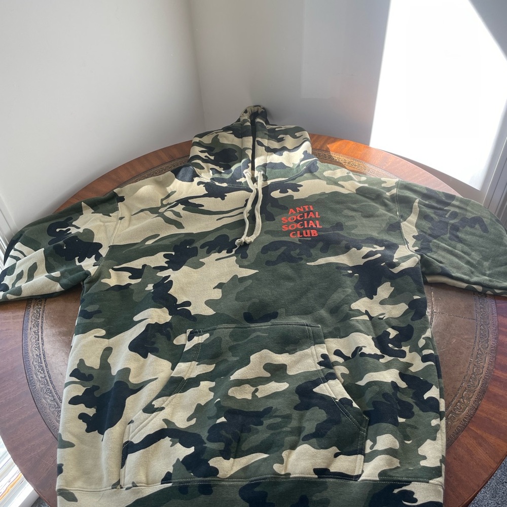 Antisocial Social Club Camo Hoodie, NWOT, Sz L